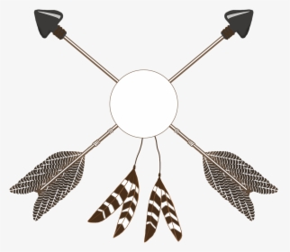 Crossed Tribal Arrows With Feathers - Crossed Arrows Clip Art, HD Png Download, Transparent PNG
