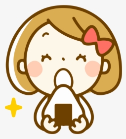 Eating Onigiri - Cartoon Eating Onigiri, HD Png Download, Transparent PNG