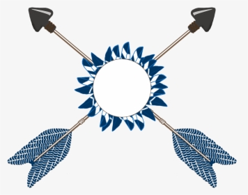 Crossed Arrows Tribal With Feathers - Crossed Arrows Clip Art, HD Png Download, Transparent PNG