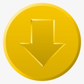 Download, Button, Gold, Golden, Yellow, Arrow, Down - Botão De Ouro Png, Transparent Png, Transparent PNG