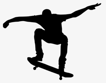 Skateboard, Skateboarding, Silhouette, Sport - Skateboarder Png Black, Transparent Png, Transparent PNG