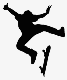 Silhouette Skateboard Png, Transparent Png, Transparent PNG
