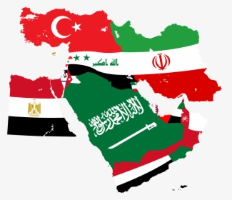 Clip Art Oc Inspired By The - Middle East Map With Flags, HD Png Download, Transparent PNG