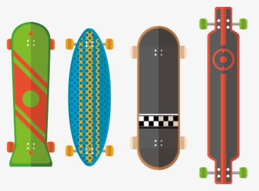 Skateboarding Flat Design Longboard - Flat Skateboards Design, HD Png Download, Transparent PNG