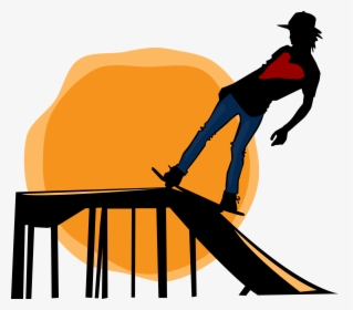 Transparent Sunset Clip Art - Skate Park Cartoon Png, Png Download, Transparent PNG