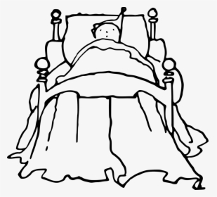 Bed-1299479 1280 - Boy In Bed Cartoon Black And White, HD Png Download, Transparent PNG