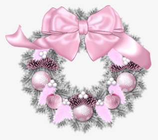 Desktop Iphone Plus Ornament - Pink Christmas Wreath Clipart, HD Png Download, Transparent PNG