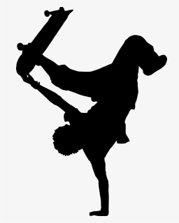 Handstand, Skateboard, Silhouette, Balance, Acrobatic - Hip Hop Dance Png, Transparent Png, Transparent PNG