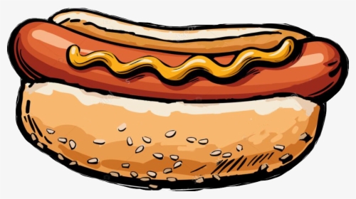Hot Dog Ketchup And Mustard Clipart , Png Download - Sandwich Hot Dog Sketch, Transparent Png, Transparent PNG