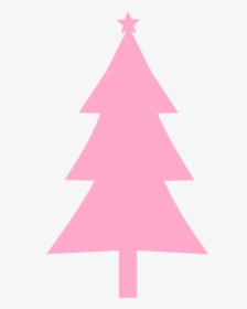 Pink,pine Family,christmas Decoration - Silhouette Christmas Tree Clipart, HD Png Download, Transparent PNG