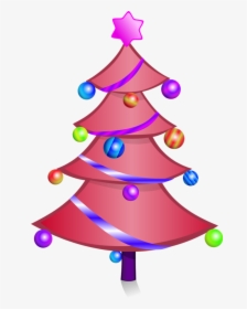 Cartoon Pink Christmas Tree Character - Christmas Tree Drawing Png, Transparent Png, Transparent PNG