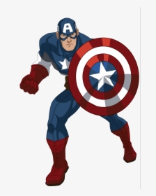 Captain America Cap - Captain America Avengers Cartoon, HD Png Download, Transparent PNG