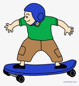 Skateboard Clip Little Kid - Skateboarding Clipart, HD Png Download, Transparent PNG
