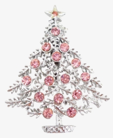 Vintage Pink Rhinestone Christmas Tree Signed - Pink Chrismas Trees Transparent, HD Png Download, Transparent PNG