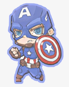 Transparent Captain America Cartoon Png - Chibi Avengers Endgame Captain America, Png Download, Transparent PNG