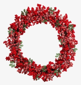 Decoration,pink Peppercorn,holly,ilex Verticillataamerican - Christmas Wreath Png Transparent, Png Download, Transparent PNG