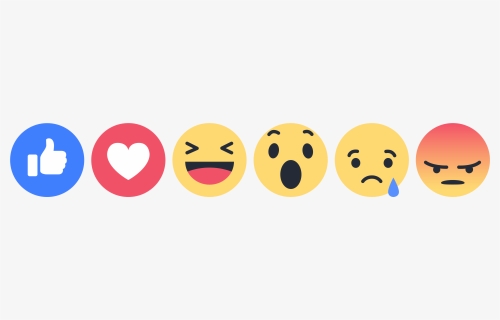 #facebook #love #like #haha #sad #wow #angry #smile - Facebook Reactions Icons Png, Transparent Png, Transparent PNG