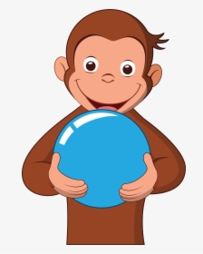 Curious George With A Blue Ball, HD Png Download, Transparent PNG