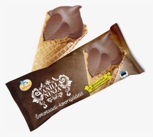 Vanilla Ninja Chocolate Dairy Ice Cream On Wafer Cone - Chocolate, HD Png Download, Transparent PNG