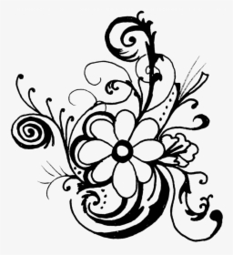 Frogs Clip Art - Flower Black And White, HD Png Download, Transparent PNG