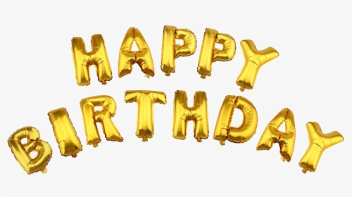 Happy Birthday Foil Balloon Transparent - Happy Birthday Balloons Gold Transparent Background, HD Png Download, Transparent PNG