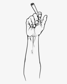 Blunt Joint Cannabis Smoking Hand - Hand Holding A Blunt, HD Png Download, Transparent PNG