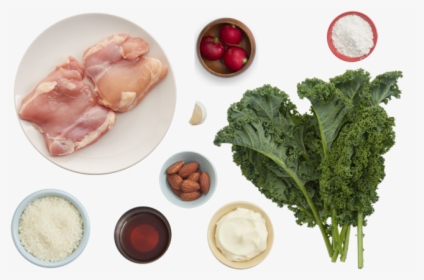 Chicken & Kale Caesar-style Salad With Radishes & Almonds - Cruciferous Vegetables, HD Png Download, Transparent PNG