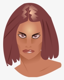 Face, Woman, Head, Angry, Portrait, Staring, Looking - Scary Woman Head Art, HD Png Download, Transparent PNG