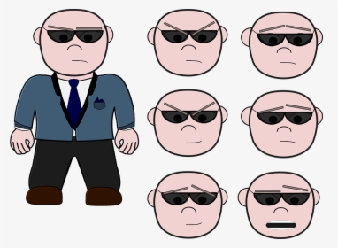 Bodyguard, Henchman, Cartoon, Suit, Man, Bald, Mean - Henchman Cartoon, HD Png Download, Transparent PNG