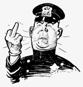 Angry, Authority, Comic Characters, Cop, Gesture, Mad - Police Officer Middle Finger, HD Png Download, Transparent PNG