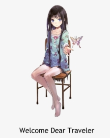 Cute Anime Girl Black Hair, HD Png Download, Transparent PNG