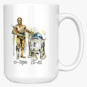 C3po And R2d2 Watercolor Mug Star Wars - R2d2 Star Wars Watercolor, HD Png Download, Transparent PNG