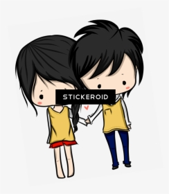 Anime Love Png - Girl And Boy Drawing Chibi, Transparent Png, Transparent PNG