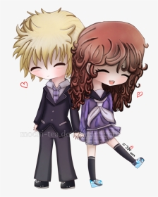 Cute Couple Cartoon Hugging - Anime Chibi Boy And Girl Png, Transparent Png, Transparent PNG