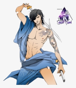 Transparent Sexy Anime Png - Long Hair Anime Samurai Guy, Png Download, Transparent PNG