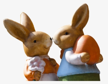 Free Cute Easter Rabbit Couple Png Image - Easter Bonnet On A Rabbit, Transparent Png, Transparent PNG