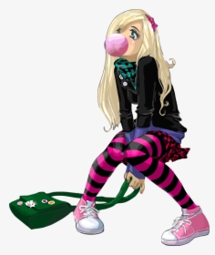 Ftestickers Clipart Cartoon Girl Bubblegum Cute - Anime Hip Hop Girl, HD Png Download, Transparent PNG