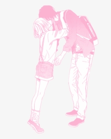 Pink Pastel Manga Anime Couple Love - Anime Couple Transparent Background, HD Png Download, Transparent PNG