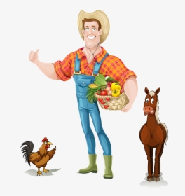 Cartoon Farmer Png Image Background - Transparent Background Farmer Clipart, Png Download, Transparent PNG