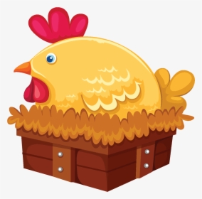 Cartoon Cute Rooster Chicken Nest Element - Farm Animals, HD Png Download, Transparent PNG