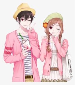 #couple #love #sweet #scshopping #shopping #handpainted - Sweet Anime Cute Couple, HD Png Download, Transparent PNG