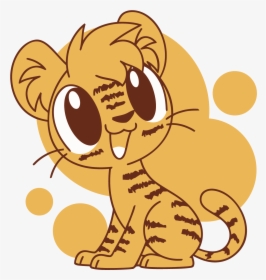 Lion Tiger Cartoon Clip Art - Cute Little Tiger Cartoon, HD Png Download, Transparent PNG