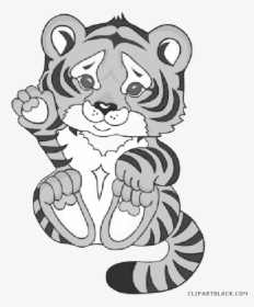 Cute Clipart Tiger - Cute Baby Tiger Clipart, HD Png Download, Transparent PNG