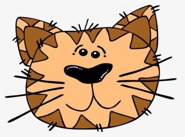 Cat, Face, Cartoon, Striped, Tiger, Animal, Head - Sad Cat Clipart, HD Png Download, Transparent PNG