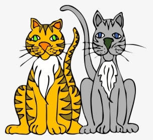 Cartoon Tigers Svg Clip Arts - 2 Cats Clipart Png, Transparent Png, Transparent PNG