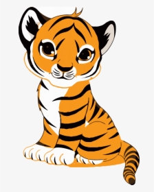 Tiger Face Clip Art Royalty Free Tiger Illustration - Cute Cartoon Tiger Cub, HD Png Download, Transparent PNG