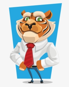 Tiger Business Animal Free Picture - Tiger In A Suit Cartoon, HD Png Download, Transparent PNG