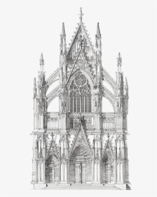 Catholic Drawing Gothic Church - Cathedral Architecture Drawing, HD Png Download, Transparent PNG