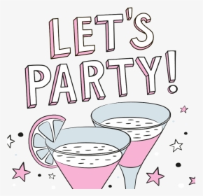 #mq #pink #drinks #party #words #word - Party Time In Words, HD Png Download, Transparent PNG