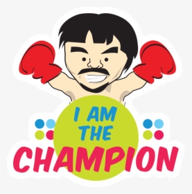 Free Quirky Manny Pacquiao Themed Stickers From Smart - Am A Champion Png, Transparent Png, Transparent PNG